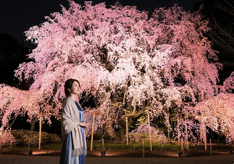 六義園のしだれ桜